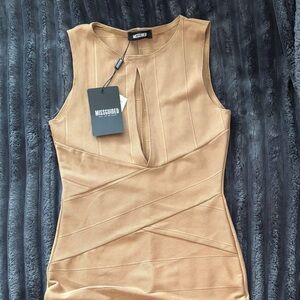Missguided Camel Backless Dress